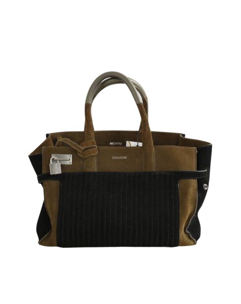 Bolsos de gamuza caqui - 36x12x25 cm - En buen estado