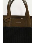 Borse in pelle scamosciata kaki - 36x12x25 cm - Buone condizioni