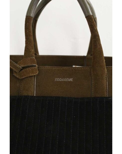 Bolsos de gamuza caqui - 36x12x25 cm - En buen estado