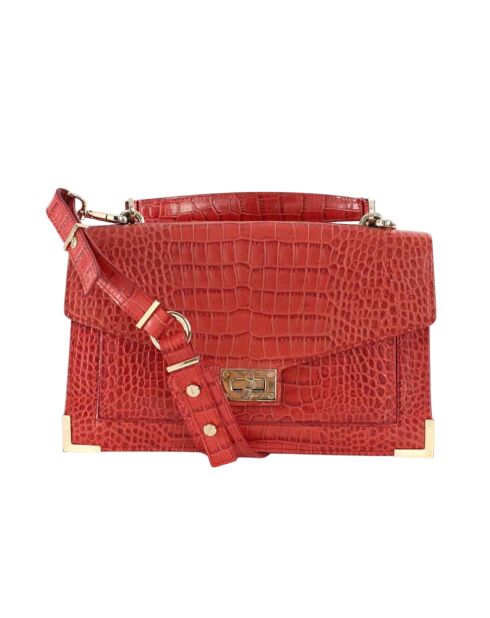 Sacs à main en cuir rouge - 30x8x17 cm - Bon état