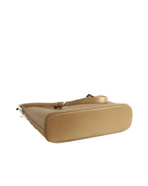 Beigefarbene Lacklederhandtaschen - 32x10x29 cm - Sehr guter Zustand