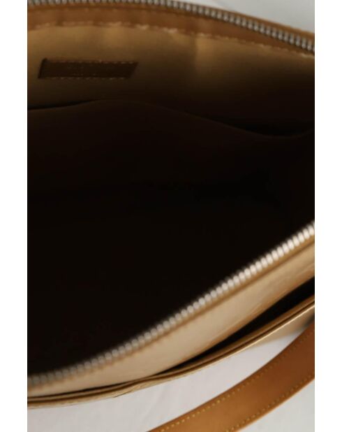 Beigefarbene Lacklederhandtaschen - 32x10x29 cm - Sehr guter Zustand