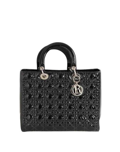 Bolsos de charol negros - 33x9x25 cm - En buen estado