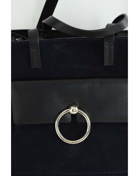 Bolsos de gamuza azul marino - 29x14x33 cm - En muy buen estado