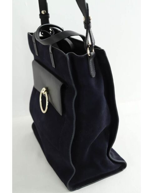 Bolsos de gamuza azul marino - 29x14x33 cm - En muy buen estado