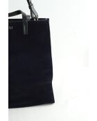 Bolsos de gamuza azul marino - 29x14x33 cm - En muy buen estado