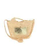 Ecrufarbene Korbhandtaschen - 37x13x27 cm - Guter Zustand