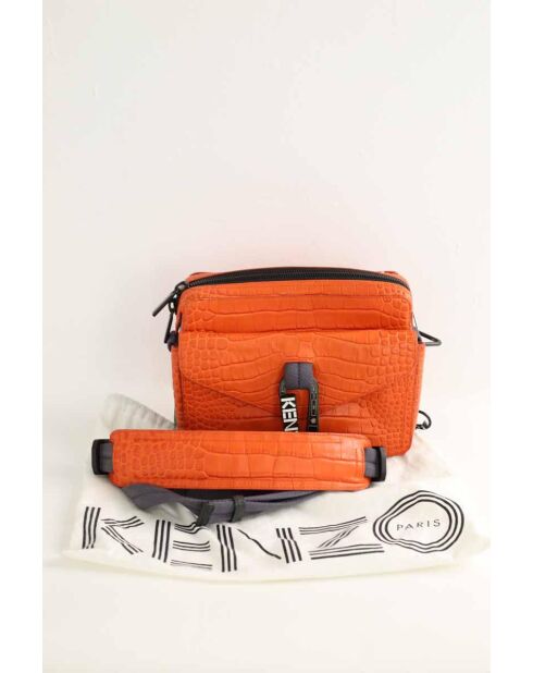 Sacs en cuir orange - 28x7x20 cm - Très bon état