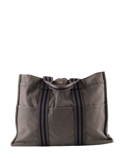 Graue Baumwollhandtaschen - 42x8x30 cm - Guter Zustand