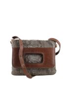 Exotische graue Lederhandtaschen - 20x15 cm - Sehr guter Zustand