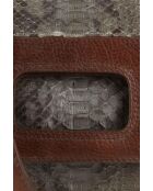 Exotische graue Lederhandtaschen - 20x15 cm - Sehr guter Zustand