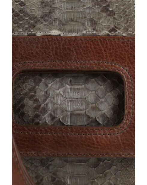 Exotische graue Lederhandtaschen - 20x15 cm - Sehr guter Zustand