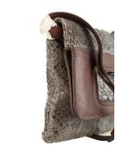 Exotische graue Lederhandtaschen - 20x15 cm - Sehr guter Zustand