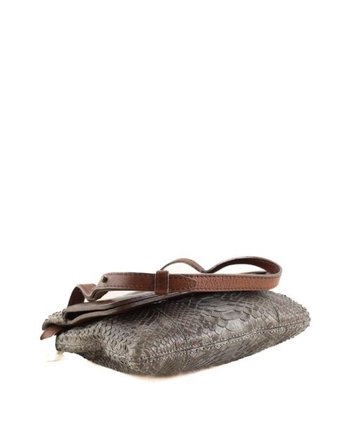 Exotische graue Lederhandtaschen - 20x15 cm - Sehr guter Zustand