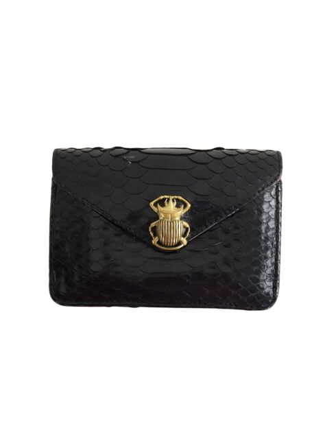 Exotische schwarze Lederbrieftaschen - Guter Zustand