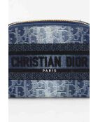 Blauwe katoenen reistassen - 23x8x13 cm - Zeer goede staat