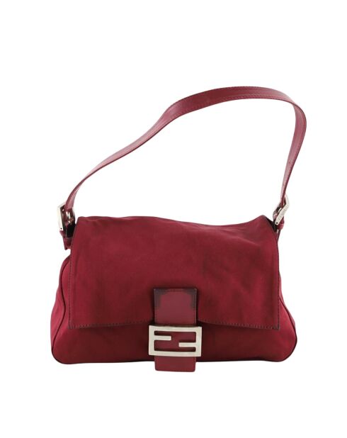 Sacs à main en tissu bordeaux - 28x12x22 cm - Bon état