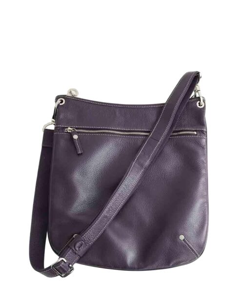 Paarse leren handtassen - 30x4x33 cm - Goede conditie