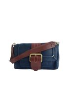 Bolsos de gamuza azul - 32x13x20 cm - En buen estado