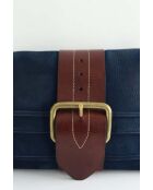 Bolsos de gamuza azul - 32x13x20 cm - En buen estado