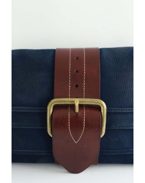 Bolsos de gamuza azul - 32x13x20 cm - En buen estado