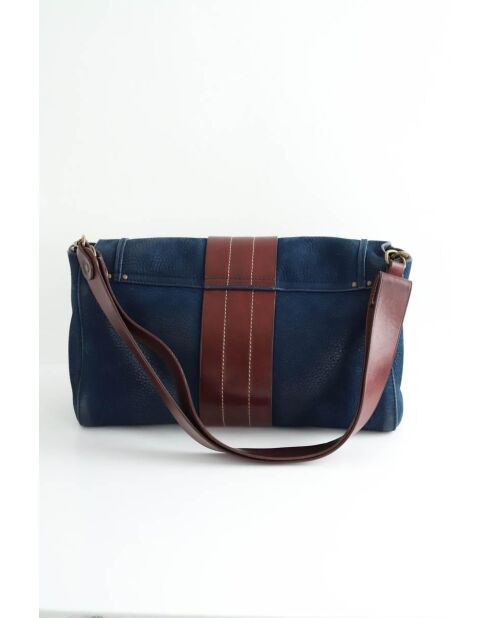 Bolsos de gamuza azul - 32x13x20 cm - En buen estado