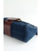 Bolsos de gamuza azul - 32x13x20 cm - En buen estado