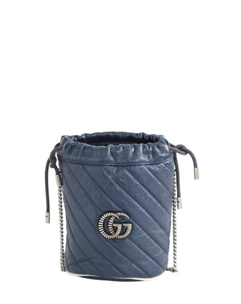 Bolsos de piel azul marino - 19x10x17 cm - En buen estado