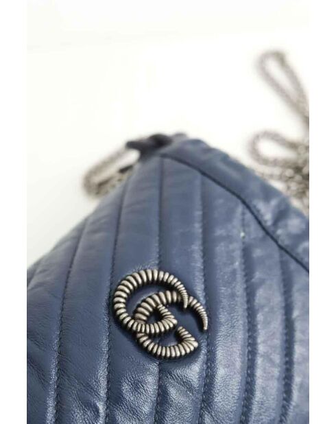 Bolsos de piel azul marino - 19x10x17 cm - En buen estado