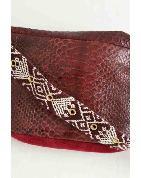Sacs banane en cuir bordeaux - 28x5x14 cm - Très bon état