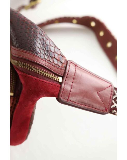 Sacs banane en cuir bordeaux - 28x5x14 cm - Très bon état