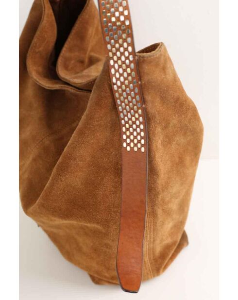 Bolsos de gamuza camel - 43x16x40 cm - Buen estado