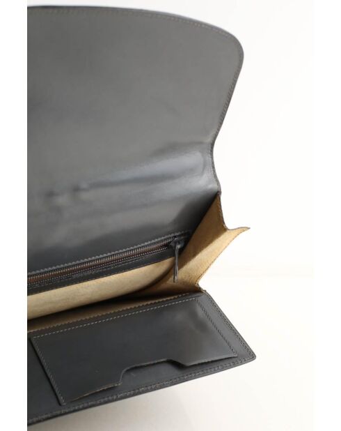 Graue Lederhandtaschen - 38x5x28 cm - Guter Zustand