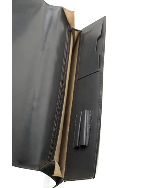 Graue Lederhandtaschen - 38x5x28 cm - Guter Zustand