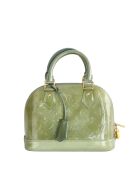 Borse a mano in pelle verniciata kaki - 23x11x18 cm - Buone condizioni