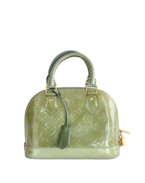 Bolsos de charol caqui - 23x11x18 cm - En buen estado