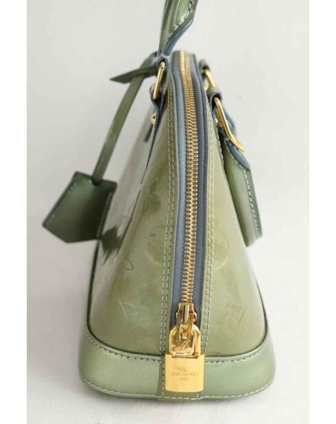 Bolsos de charol caqui - 23x11x18 cm - En buen estado