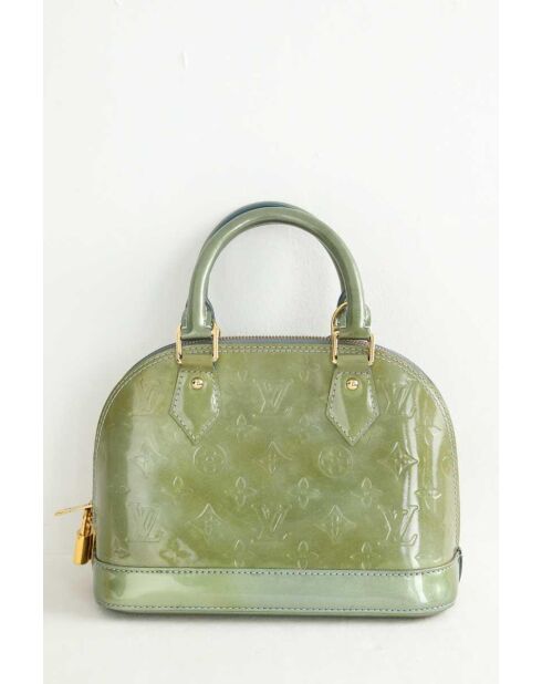 Bolsos de charol caqui - 23x11x18 cm - En buen estado