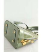 Borse a mano in pelle verniciata kaki - 23x11x18 cm - Buone condizioni