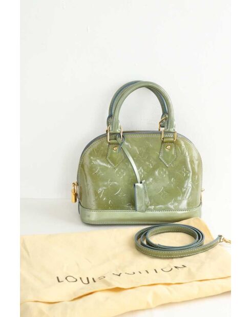 Bolsos de charol caqui - 23x11x18 cm - En buen estado