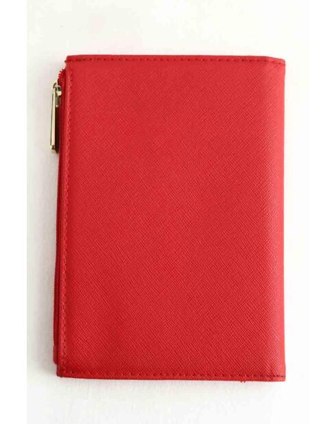 Portafogli in pelle rossa - 11x16,5 cm - Ottime condizioni