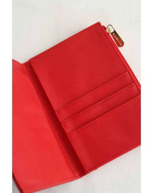 Portafogli in pelle rossa - 11x16,5 cm - Ottime condizioni