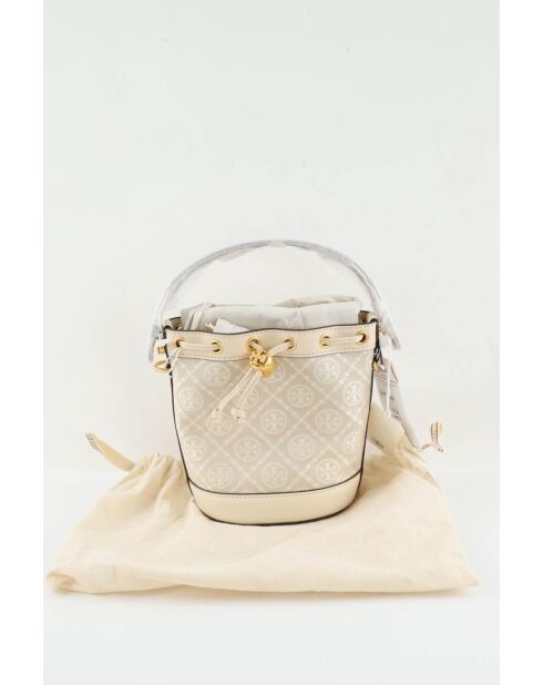 Bolsos de tela color crudo, 20 x 11 x 19 cm, nunca usados con etiqueta