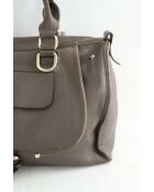 Graue Lederhandtaschen - 38x13x28 cm - Guter Zustand