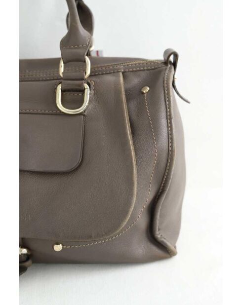 Graue Lederhandtaschen - 38x13x28 cm - Guter Zustand