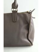 Graue Lederhandtaschen - 38x13x28 cm - Guter Zustand