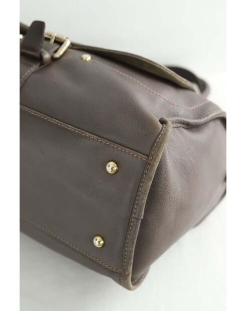 Graue Lederhandtaschen - 38x13x28 cm - Guter Zustand