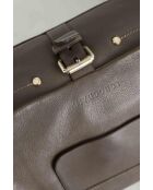 Graue Lederhandtaschen - 38x13x28 cm - Guter Zustand