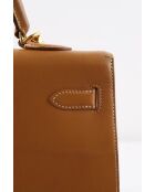 Camelkleurige leren handtassen - 35x14x26 cm - Goede conditie