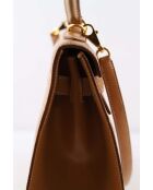 Camelkleurige leren handtassen - 35x14x26 cm - Goede conditie